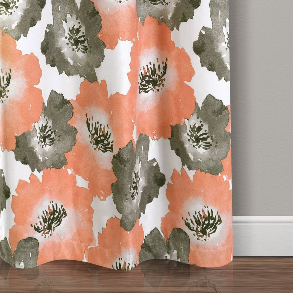 Julie Floral Insulated Grommet Blackout Window Curtain Panel Set