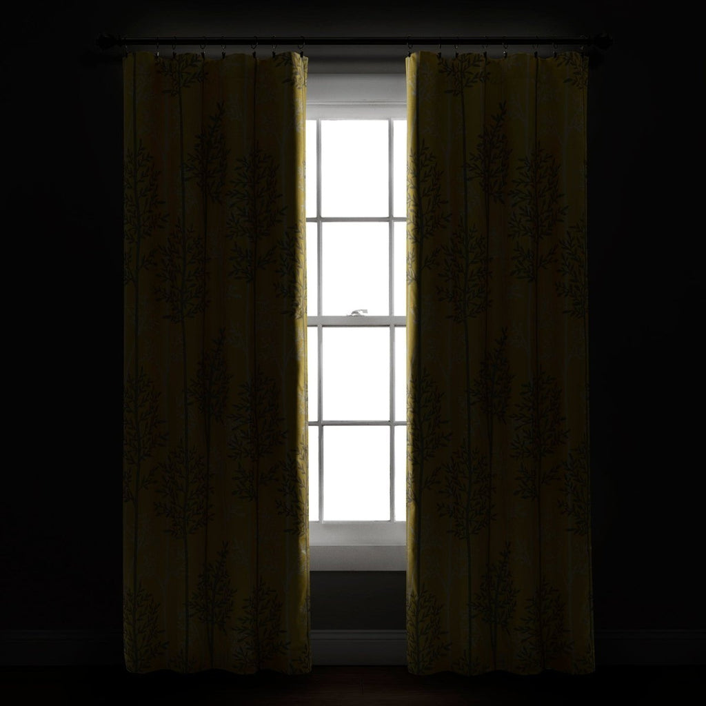 Linear Tree Insulated Rod Pocket Blackout Curtain Panel Set