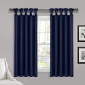 Insulated Knotted Tab Top Blackout Window Curtain Panel Set