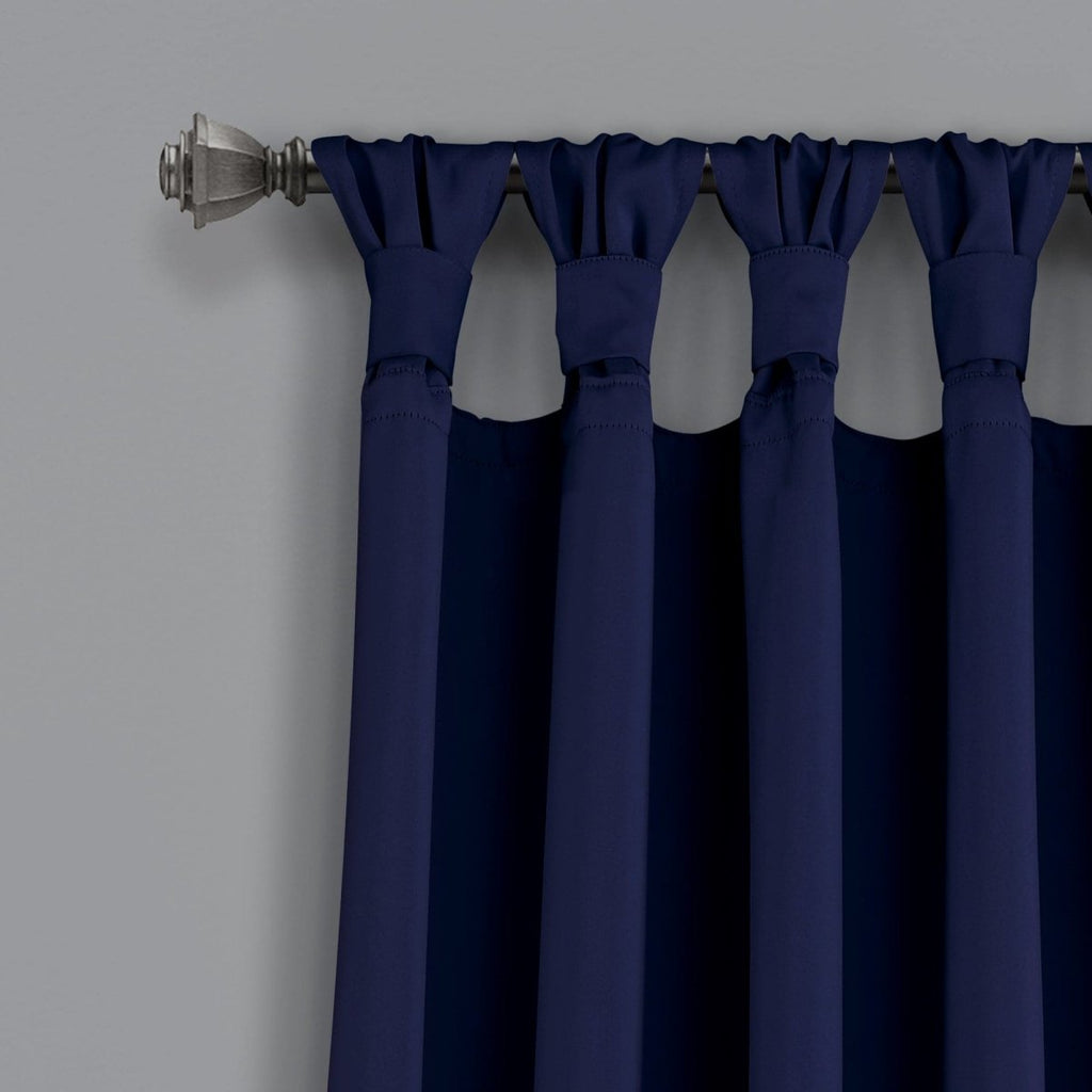 Insulated Knotted Tab Top Blackout Window Curtain Panel Set