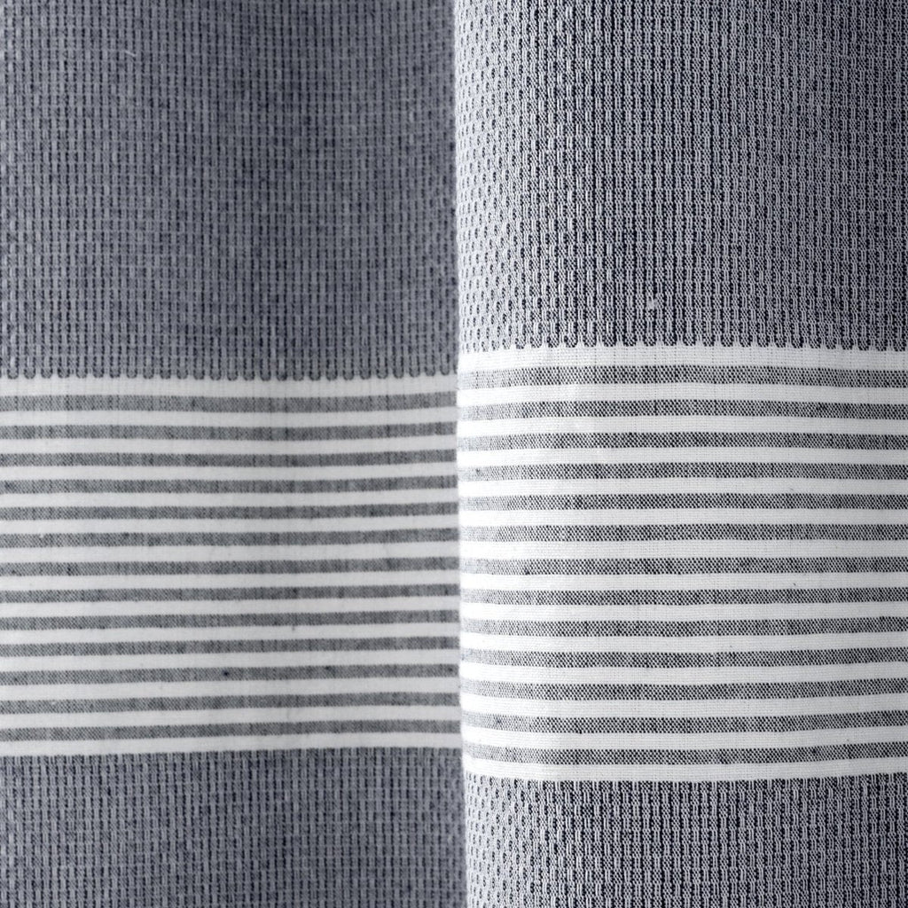 Tucker Stripe Yarn Dyed Knotted Tassel Shower Curtain