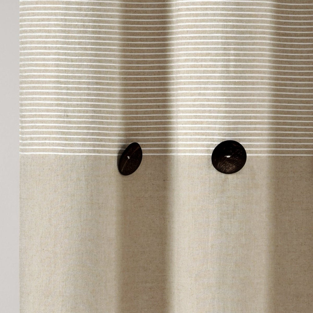 Farmhouse Button Stripe Yarn Dyed Shower Curtain