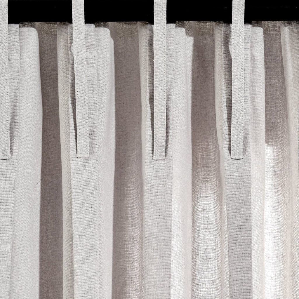 Linen Button Pinched Pleat Window Curtain Panel