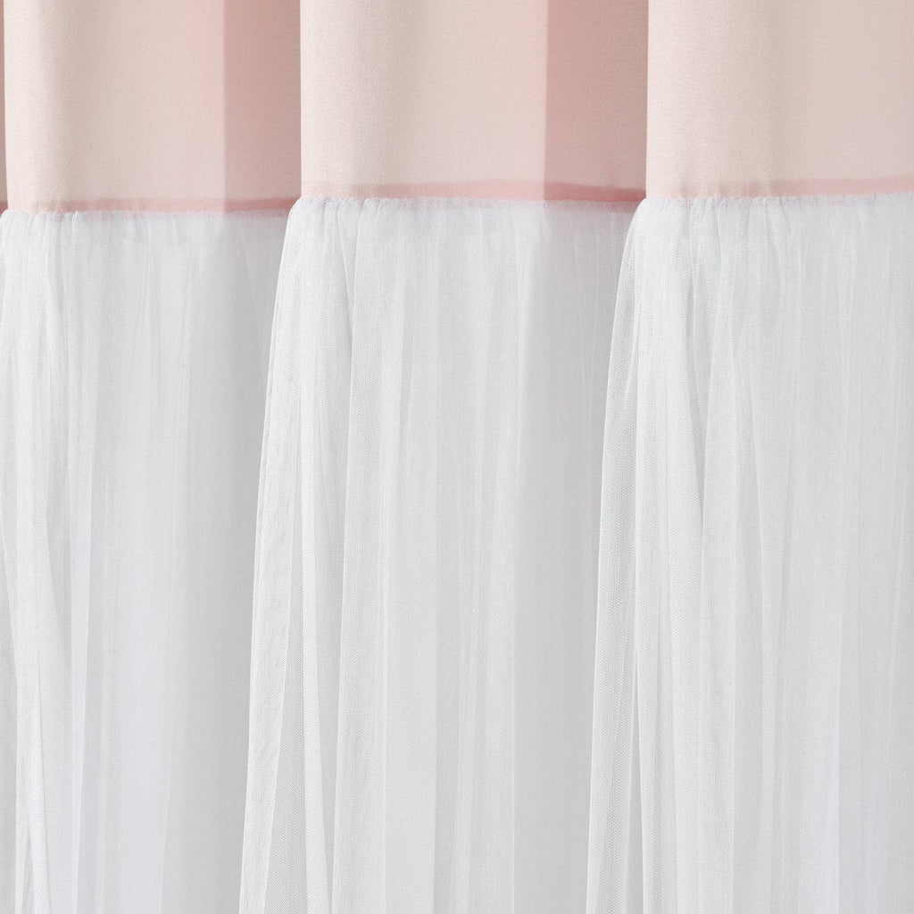 Tulle Skirt Colorblock Window Curtain Panel Set