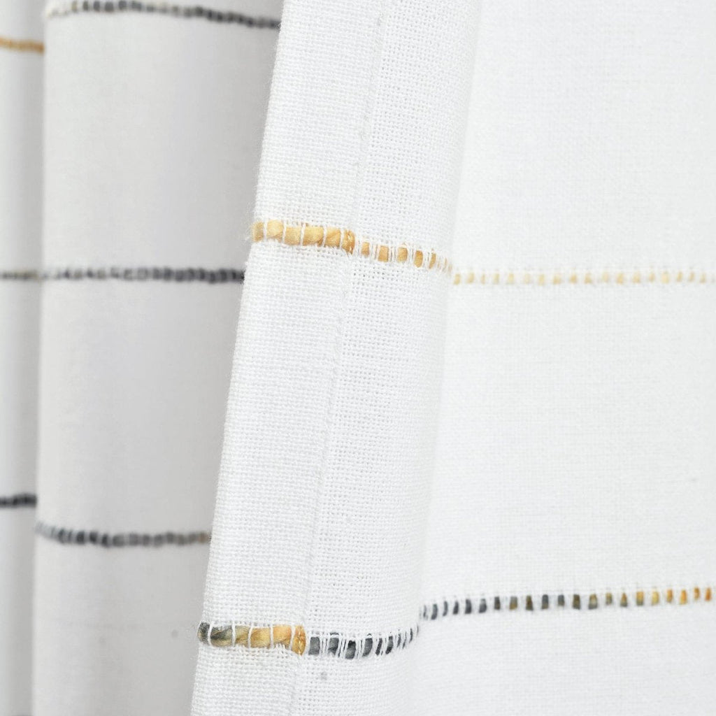 Ombre Stripe Yarn Dyed Recycled Cotton Blend Window Curtain Panel Set