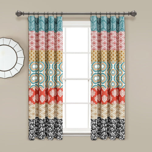 Bohemian Stripe Window Curtain Panel Set