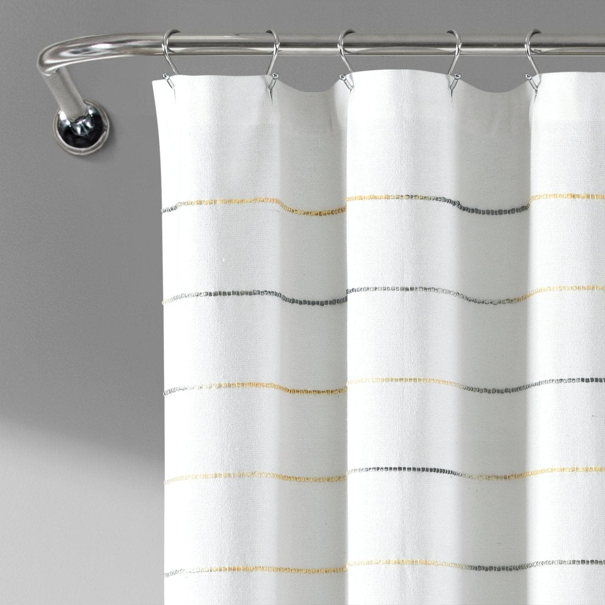 Ombre Stripe Yarn Dyed Recycled Cotton Blend Shower Curtain