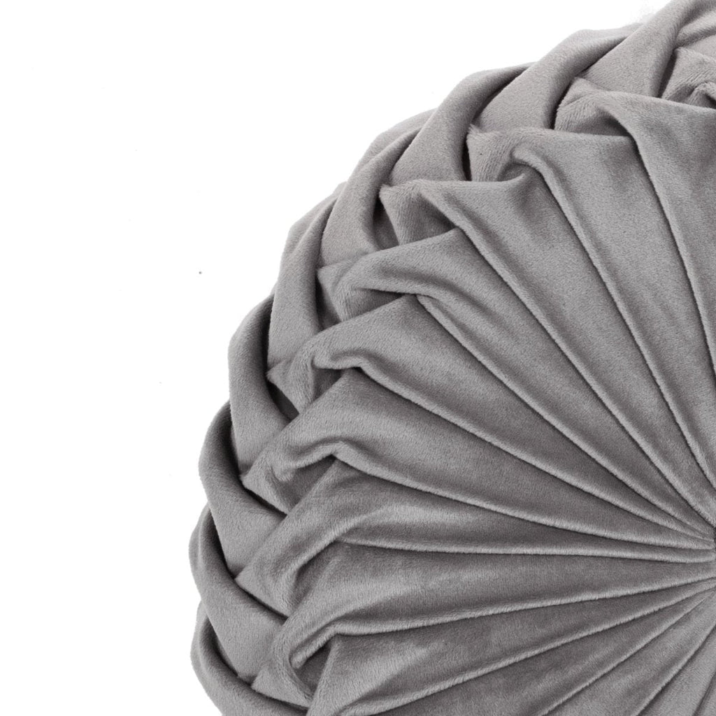 Round Pleated Soft Velvet Throw Pillow