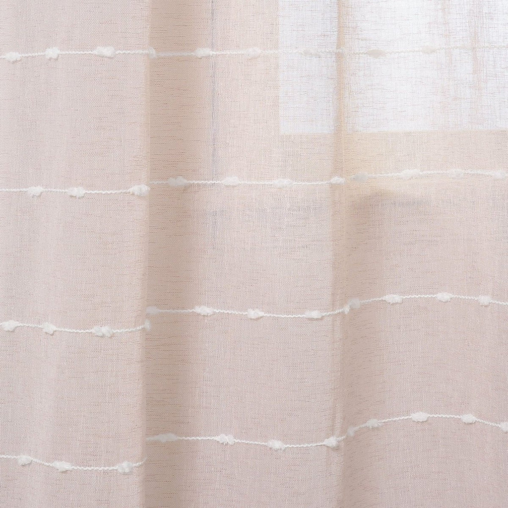 Farmhouse Textured Grommet Sheer Window Curtain Panel Set