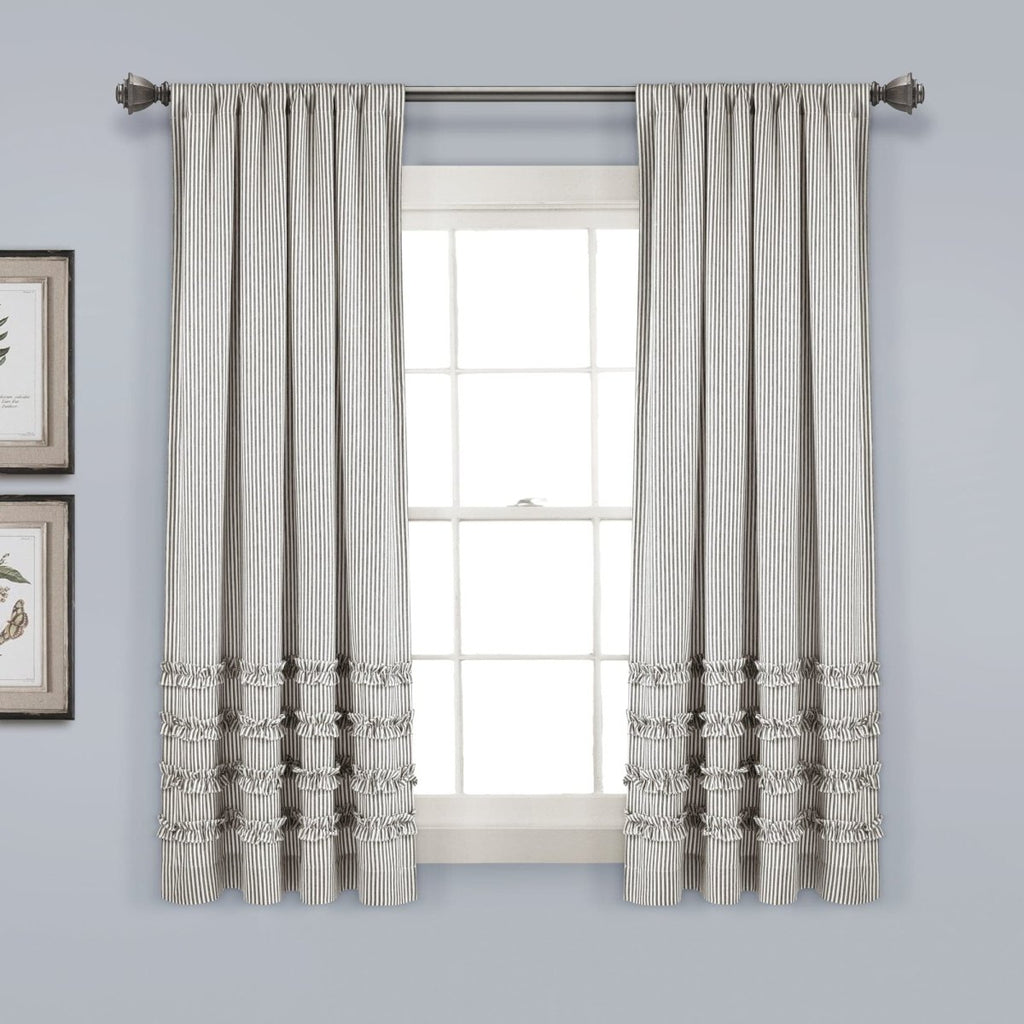 Vintage Stripe Yarn Dyed Window Curtain Panel Set
