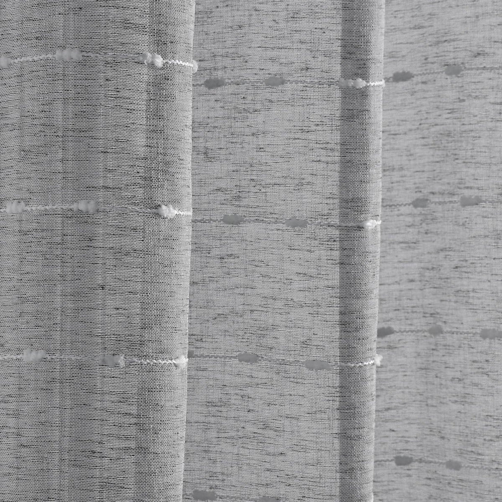Farmhouse Textured Grommet Sheer Window Curtain Panel Set