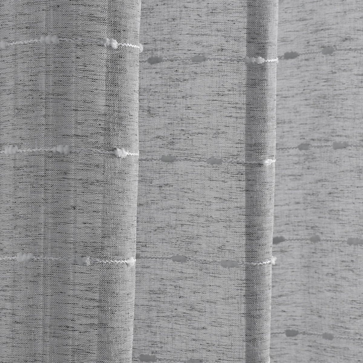 Farmhouse Textured Grommet Sheer Window Curtain Panel Set