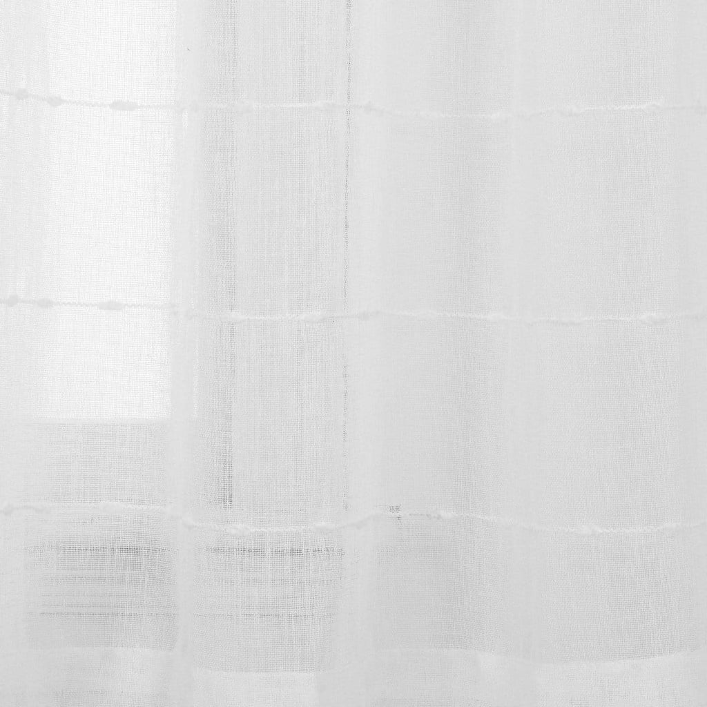 Farmhouse Textured Grommet Sheer Window Curtain Panel Set