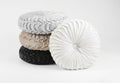 Round Pleated Soft Velvet Throw Pillow